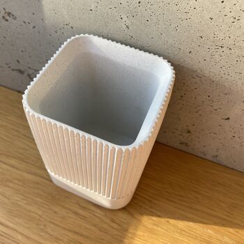 Ribbed Square Jar / Pen Holder | Concrete Jesmonite, 6 of 7