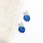Hammered Textured Royal Blue Two Tone Double Disc Earrings, thumbnail 2 of 3