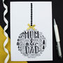 Mum And Dad Christmas Personalised Bauble Card, thumbnail 2 of 3