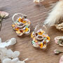 Autumn Mushroom Floral Huggie Earrings, thumbnail 2 of 6