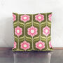 Retro Floral Soft Square Cushion Cover, thumbnail 4 of 11