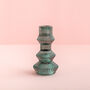 Jewel Toned Ribbed Glass Christmas Candle Stick Holders, thumbnail 3 of 11