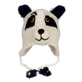 Panda Hand Knitted Woollen Animal Hat, 4 of 5