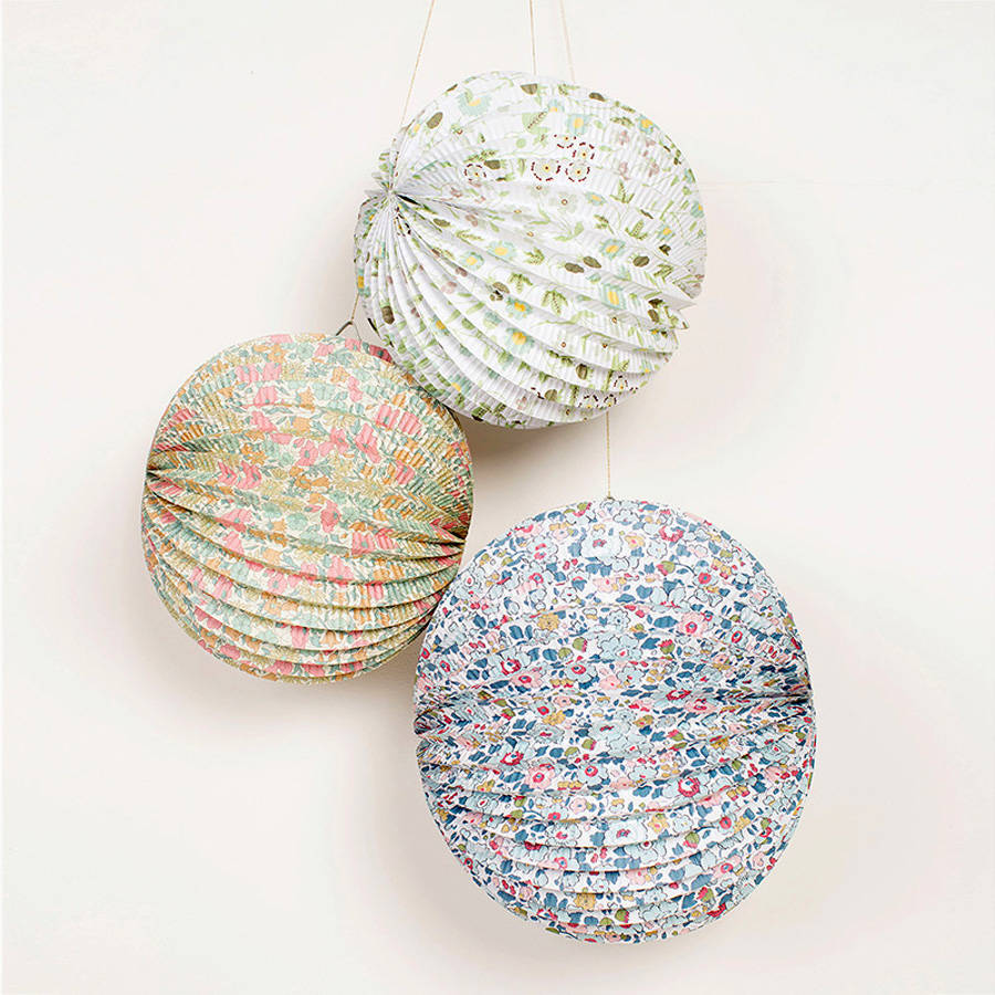 set of three liberty print paper lanterns by little lulubel ...