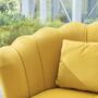 Scalloped Yellow Velvet Cocktail Armchair, thumbnail 3 of 7