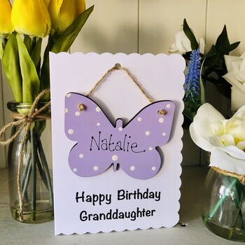 Personalised Granddaughter Sister Niece Butterfly Card, 6 of 12