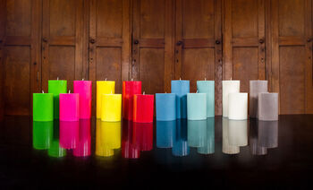 Solid Colour Eco Pillar Candles 15cm And 10 Cm Tall, 4 of 12