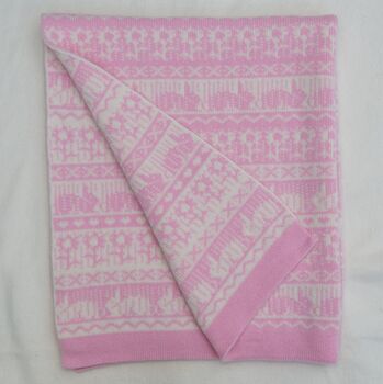 Cashmere Baby Blanket In Pink, 3 of 5