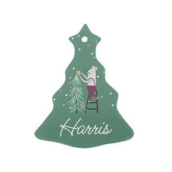 Personalised Christmas Tree Ceramic Decoration, 4 of 7