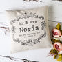 Vintage Style 'Mr And Mrs' Cushion, thumbnail 2 of 7