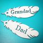 Personalised Memorial Name Feather Christmas Decoration, thumbnail 3 of 3