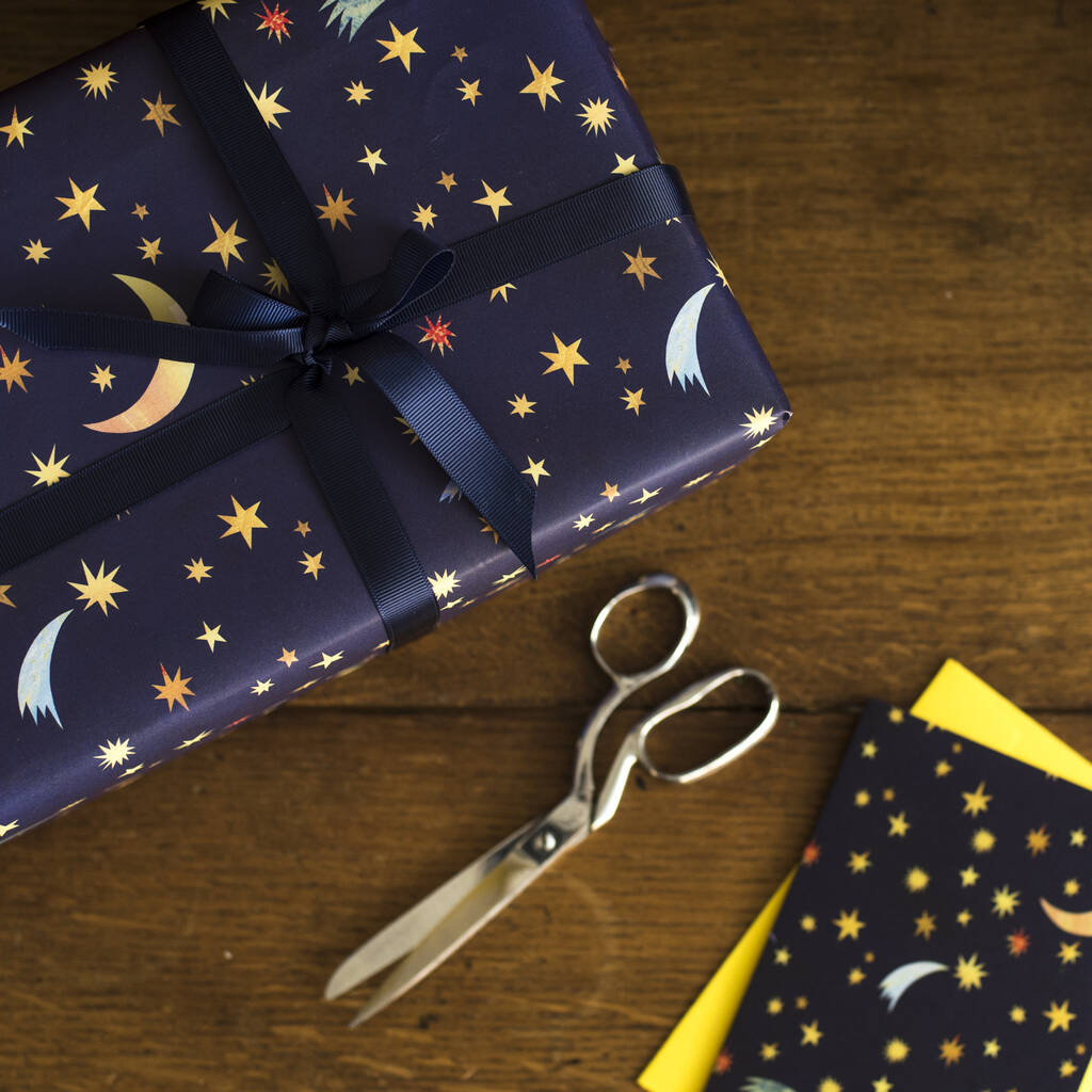 'Starry Night' Pack Of Luxury, Recycled Wrapping Paper, 1 of 9