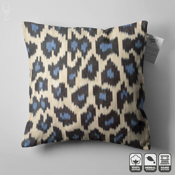 Ikat Cushion Cover With Leopard Pattern, 4 of 7