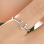 Sterling Silver Cute Little Horseshoe Ring, thumbnail 1 of 12