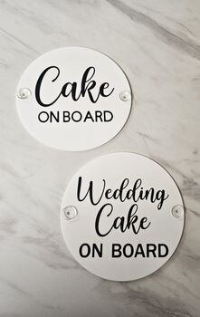 Cake On Board Sign, Wedding Cake On Board Car Sign, 2 of 2