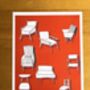 Mid Century Modern Design Chairs A3 Print Red, thumbnail 1 of 3