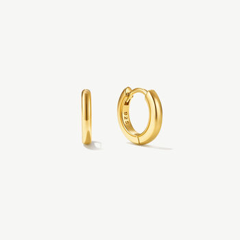 Women's Tiny Huggie Hoop Earrings In 18k Gold, 3 of 4