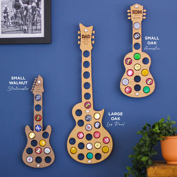 Personalised Guitar Beer Bottle Collector Wall Art, 2 of 5