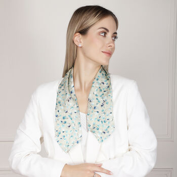 Branches Silk Neck Bow Scarf, 3 of 7
