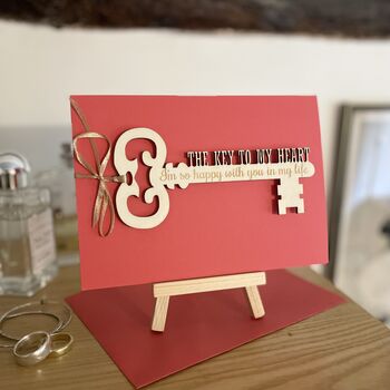 Personalised Key To My Heart Valentines Keepsake Card, 3 of 12