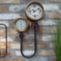 Industrial Pipe Wall Clock – Gold And Red Metal, thumbnail 1 of 6