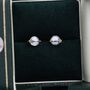 Opal Crystal Planet Stud Earrings Sterling Silver, thumbnail 3 of 11