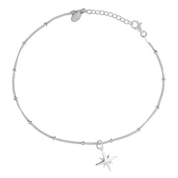 Star Anklet In Silver Or Gold Vermeil, 3 of 4