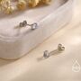Sterling Silver Mermaid Crystal Tiny Stud Earrings, thumbnail 2 of 12