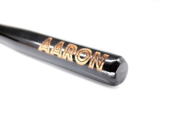 Personalised Laser Engraved Baseball Bat Black, 5 of 6