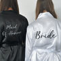 Black Embroidered Bridesmaid Robes, thumbnail 1 of 4