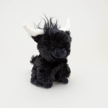 Mini Black Longhorn Cow Soft Toy With Pop Up Gift Box, 7 of 9