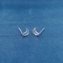 925 Sterling Silver Crescent Moon Stud Earrings, thumbnail 1 of 7