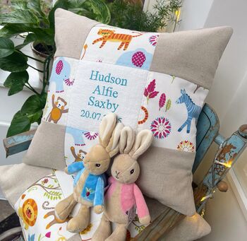 Jungle Name And Date Cushion, 2 of 7
