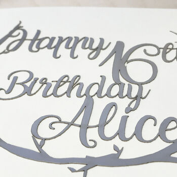 Personalised Any Age Papercut Birthday Card, 10 of 12