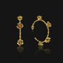 Rose Hoop Earrings With 18k Gold Plating, thumbnail 2 of 5