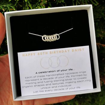 Handmade Sterling Silver 60th Birthday Necklace, 3 of 11