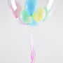 Personalised Pastel Rainbow Clear Bubble Balloon, thumbnail 2 of 4