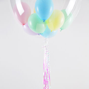 Personalised Pastel Rainbow Clear Bubble Balloon, 2 of 4