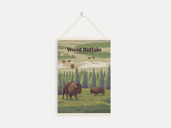 Wood Buffalo National Park Canada Travel Poster Print, 6 of 8