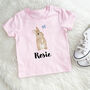 Kids Personalised Illustrated Bunny T Shirt, thumbnail 5 of 6