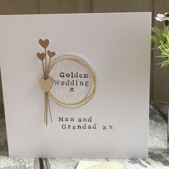 Personalised Golden Wedding Heart Card, 4 of 5