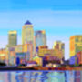 Canary Wharf Skyline, East London Illustration Art Print, thumbnail 3 of 3