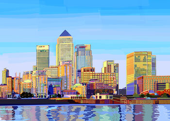 Canary Wharf Skyline, East London Illustration Art Print, 3 of 3