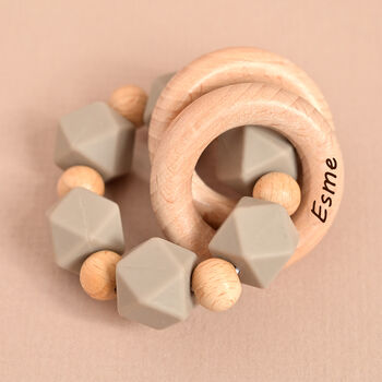 Personalised Baby Teether Rattle, 2 of 3