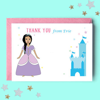 Princess Personalised Thank You Note Cards, 2 of 3