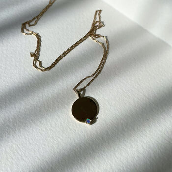 Opal Disc Pendant Necklace, 3 of 7