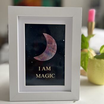 Spiritual Gift For Her, Affirmation Moon Wall Art Framed Print, 2 of 5