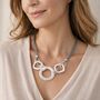 Silver Orbit Statement Magnetic Necklace, thumbnail 1 of 5