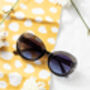 Blue Weighted Oversize Chunky Circle Sunglasses, thumbnail 4 of 4