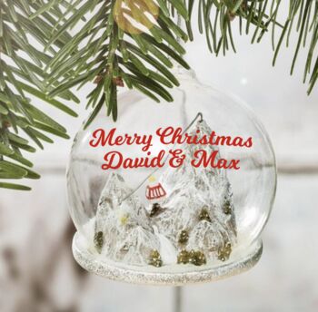 Personalised Ski Mountain Dome Bauble, 2 of 4